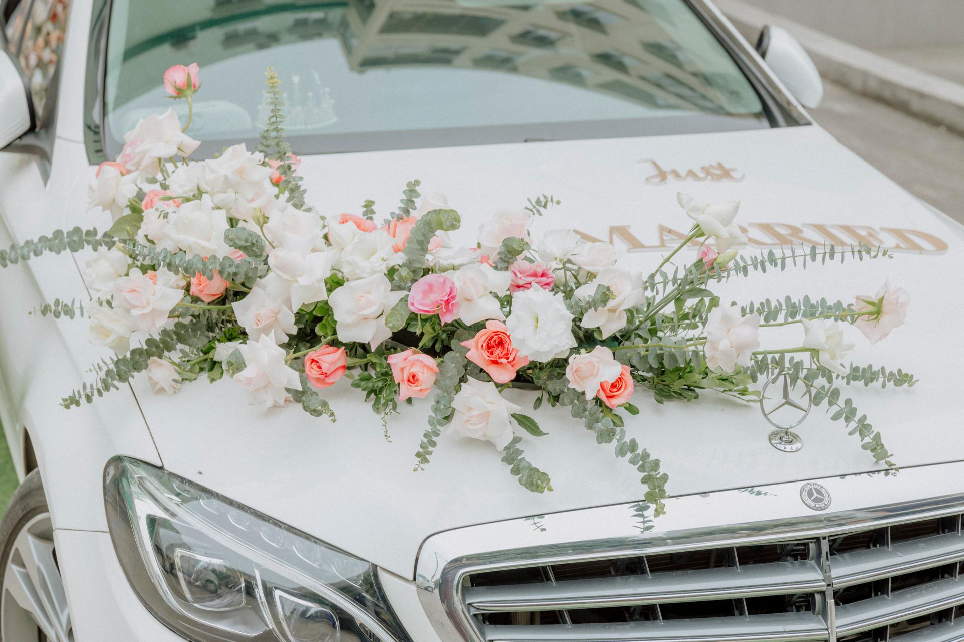 Abstract floral composition representing Bhagwati's car decoration collection