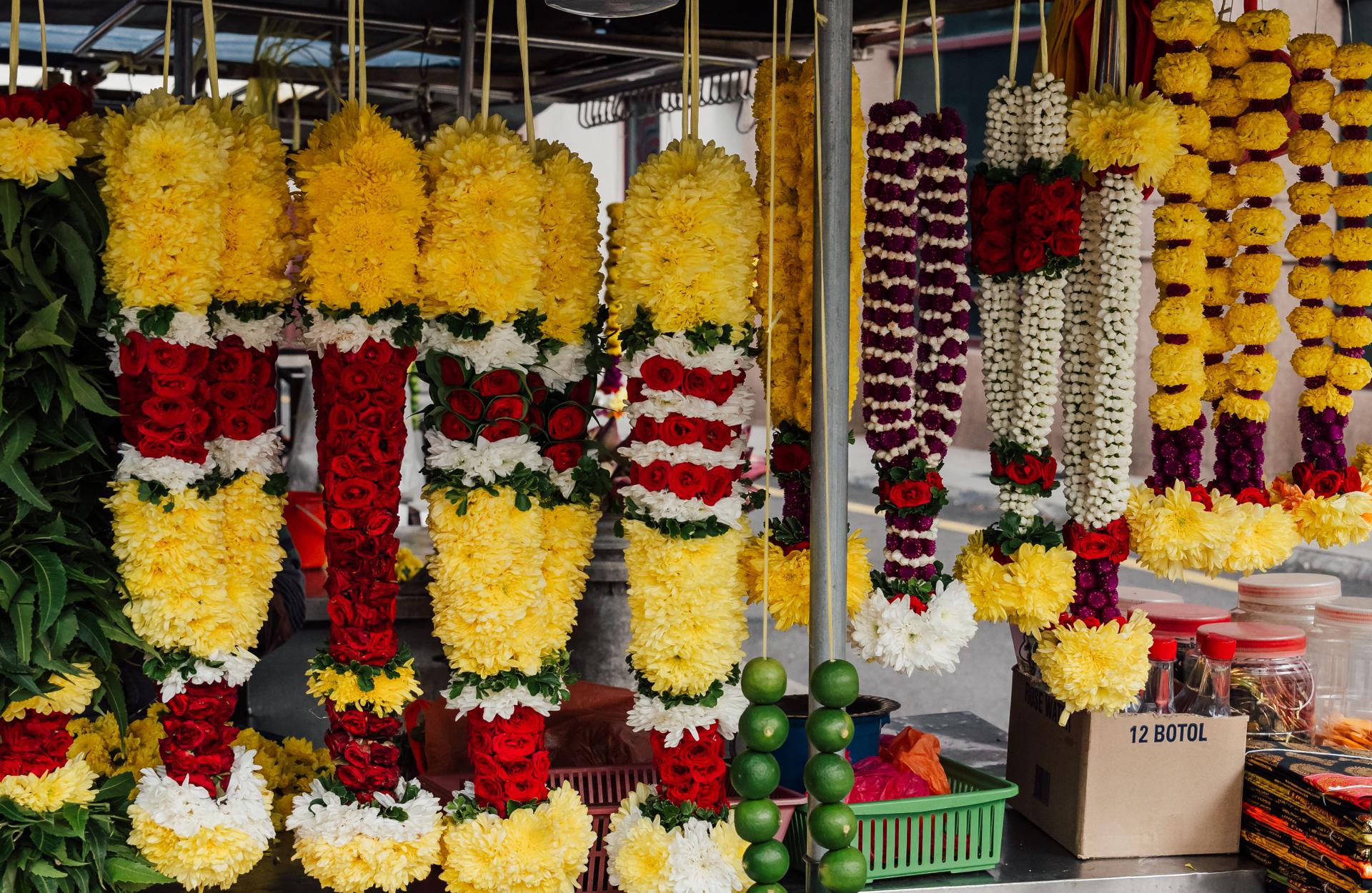Abstract circular floral composition representing Bhagwati's varmalas
