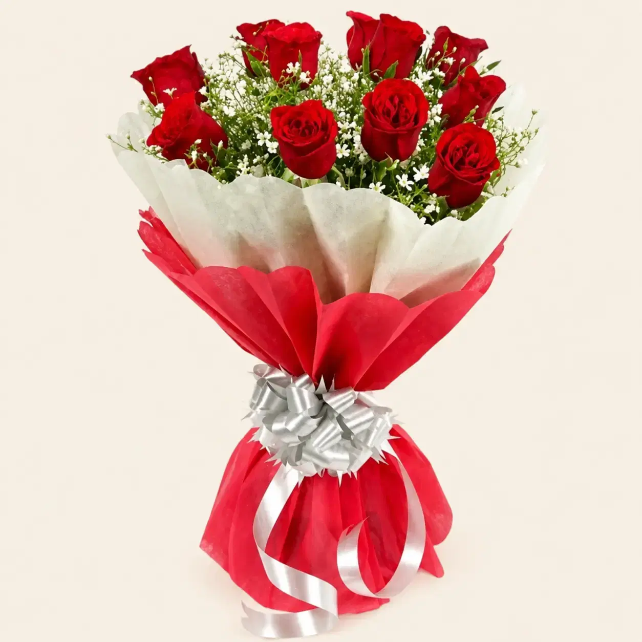 Red Rose Bouquet, Red Wrap